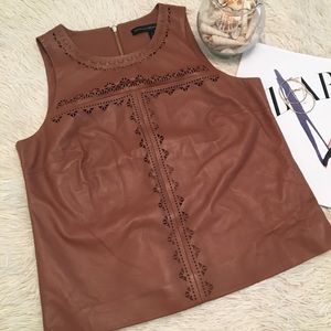 Faux leather top